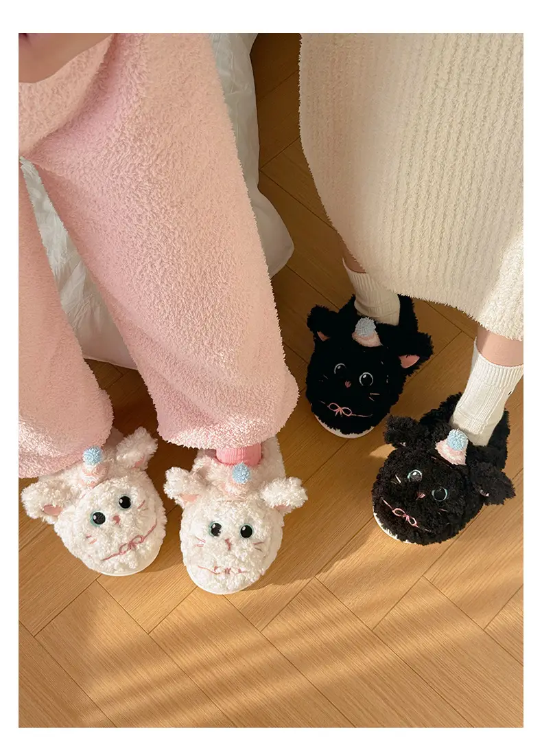 Qidan Shoe Factory Cotton Slippers for Women Autumn and Winter Cute Home Warm Indoor and Outdoor Wear Furry Cotton Slippers for Women — feature 11