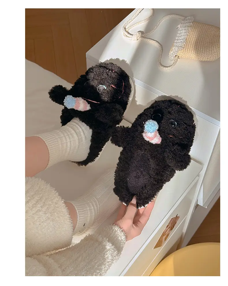 Qidan Shoe Factory Cotton Slippers for Women Autumn and Winter Cute Home Warm Indoor and Outdoor Wear Furry Cotton Slippers for Women — feature 9