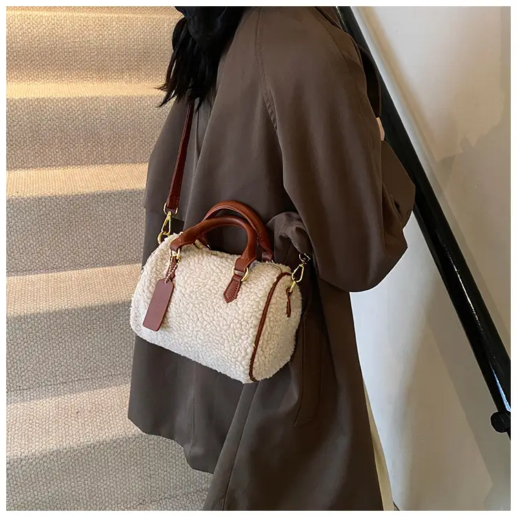 Women's Brown Plush Boston Crossbody Bag 2026 — feature 22