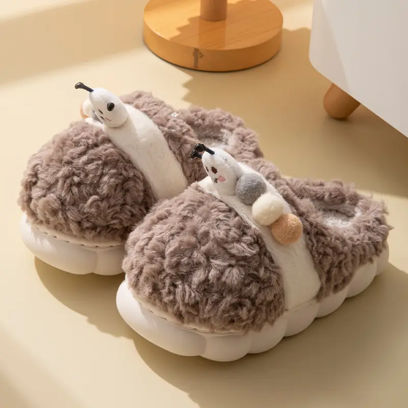 Baotou Cotton Slippers for Girls, Autumn and Winter Indoor Breathable Carrot Rabbit Silent Cartoon Non-Slip Parent-Child Slippers, Linen Winter