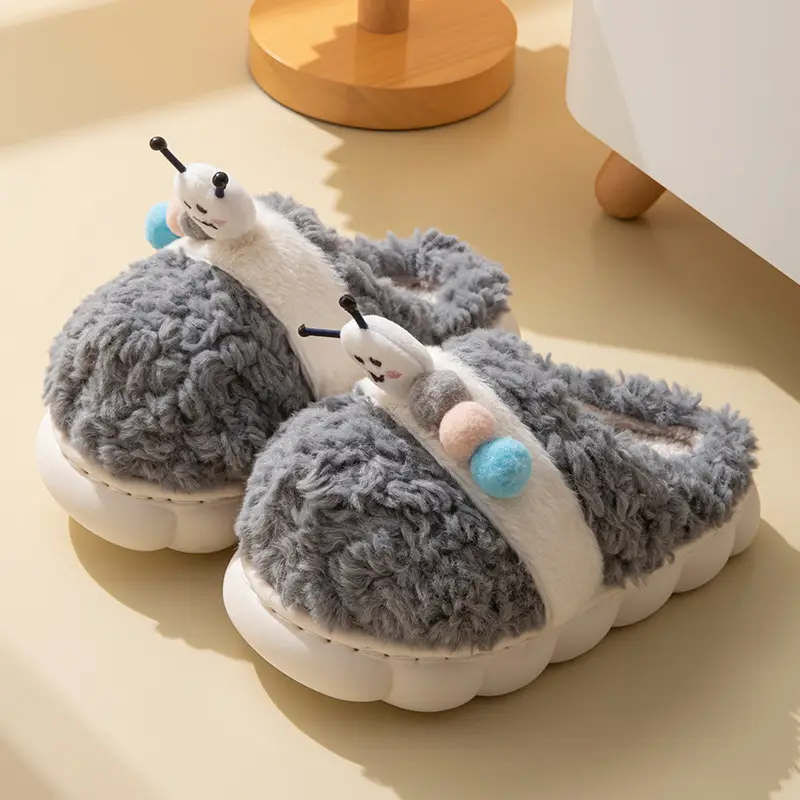 Baotou Cotton Slippers for Girls, Autumn and Winter Indoor Breathable Carrot Rabbit Silent Cartoon Non-Slip Parent-Child Slippers, Linen Winter