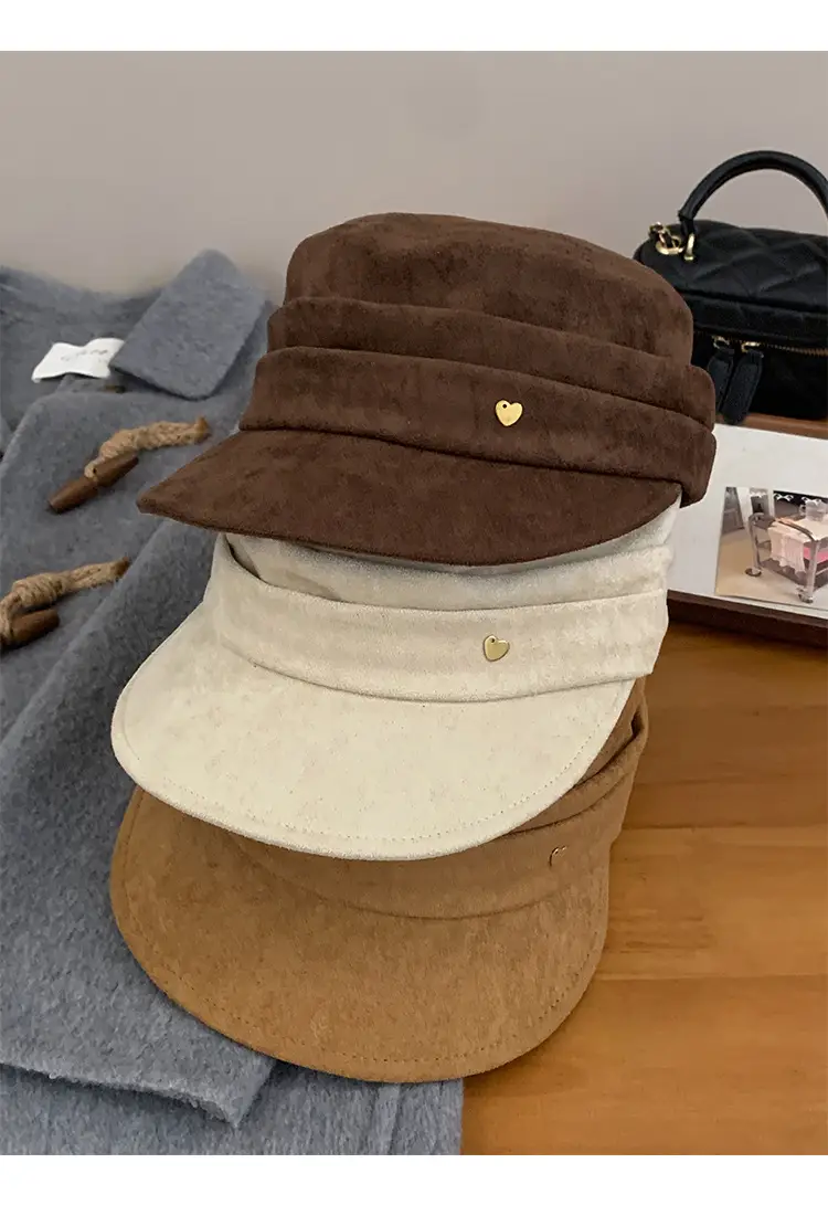 Japanese Retro Melard Pleated Coffee Beret for Women — feature 12