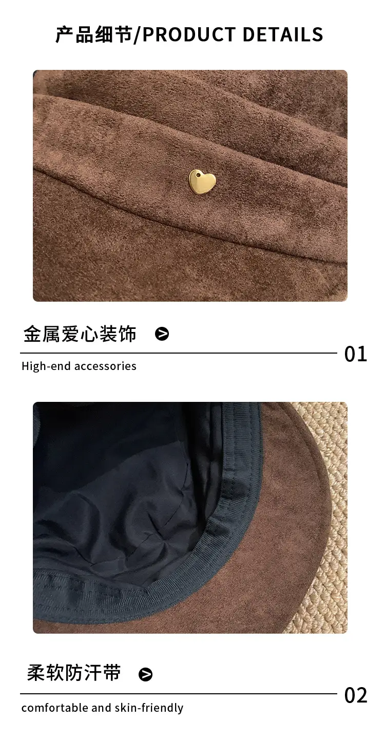 Japanese Retro Melard Pleated Coffee Beret for Women — feature 3