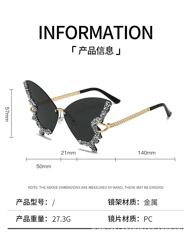 Butterfly-Shaped Diamond Sunglasses for Women β feature 8