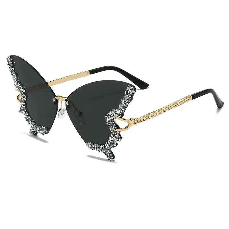 Butterfly-Shaped Diamond Sunglasses for Women - Image 1