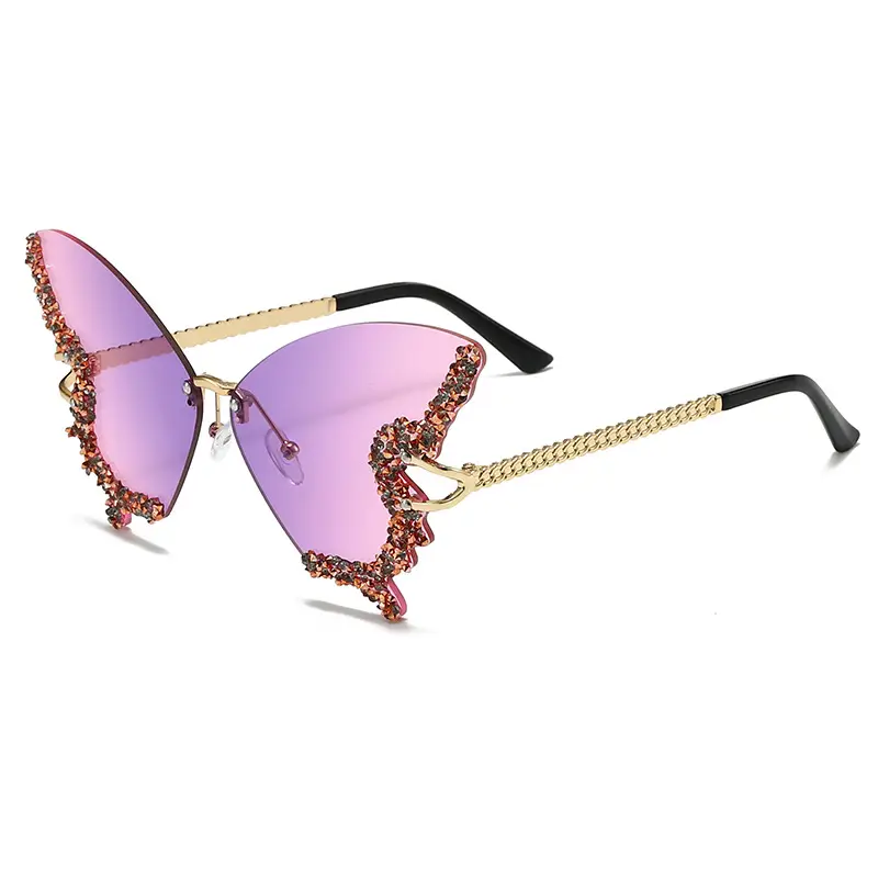 Butterfly-Shaped Diamond Sunglasses for Women - Image 4
