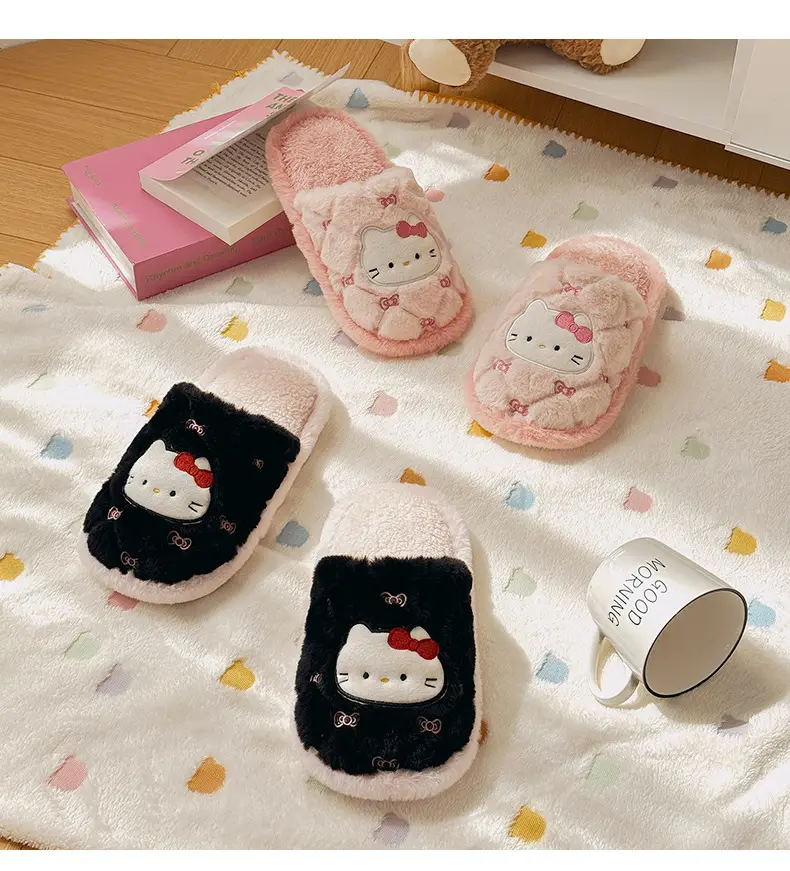 Qidan Shoe Factory Cotton Slippers Women's Autumn and Winter Cartoon Cute Home Plus Velvet Warm Outerwear Furry Cotton Slippers Women's Winter — feature 10