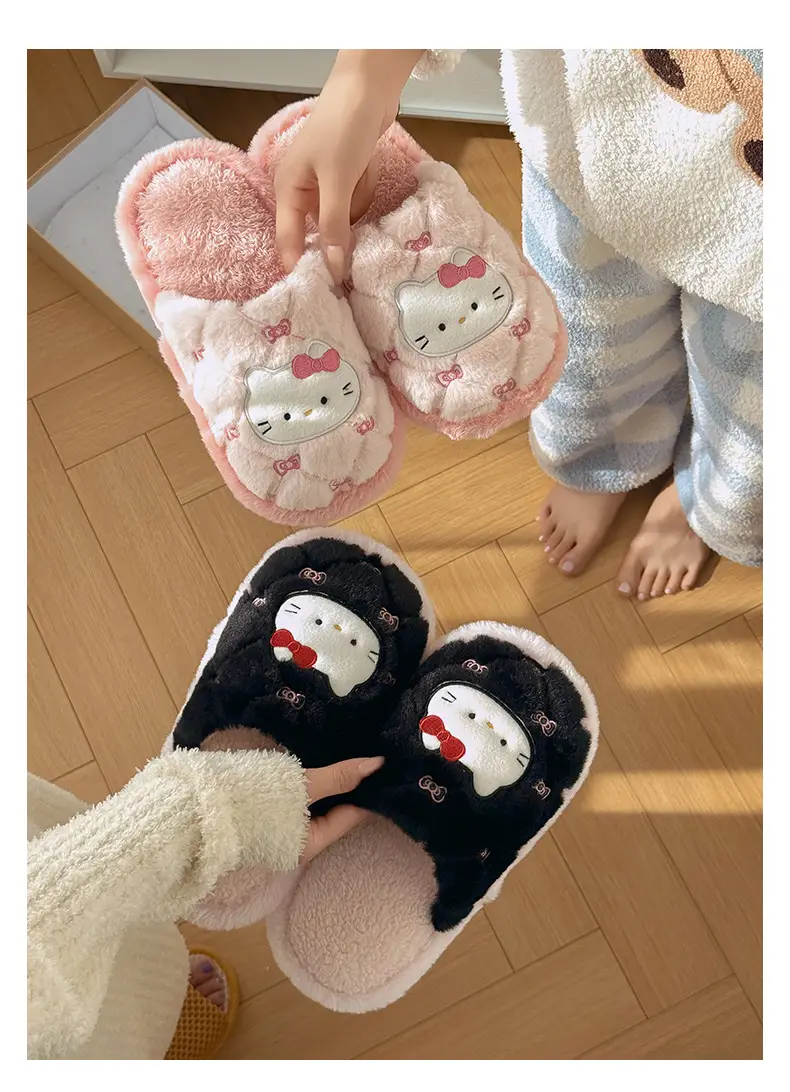 Qidan Shoe Factory Cotton Slippers Women's Autumn and Winter Cartoon Cute Home Plus Velvet Warm Outerwear Furry Cotton Slippers Women's Winter — feature 11