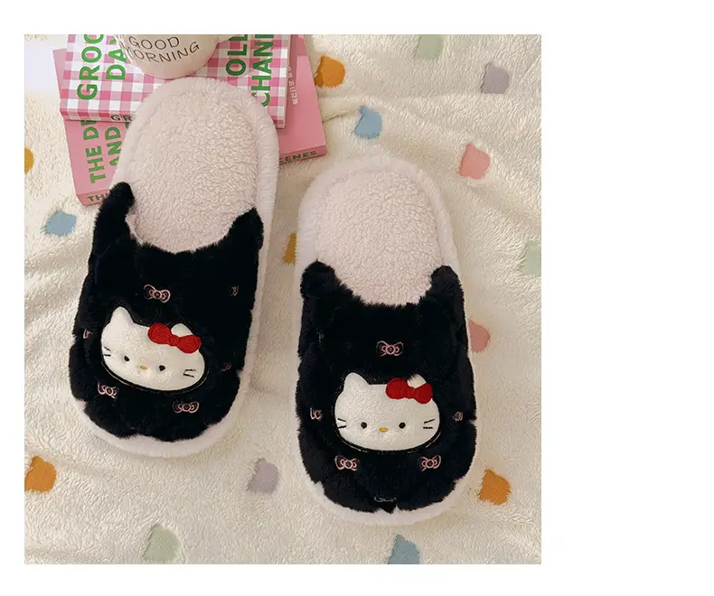 Qidan Shoe Factory Cotton Slippers Women's Autumn and Winter Cartoon Cute Home Plus Velvet Warm Outerwear Furry Cotton Slippers Women's Winter — feature 8