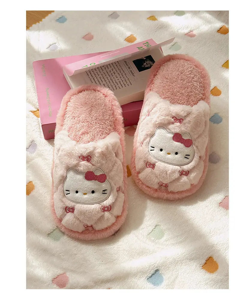 Qidan Shoe Factory Cotton Slippers Women's Autumn and Winter Cartoon Cute Home Plus Velvet Warm Outerwear Furry Cotton Slippers Women's Winter — feature 9