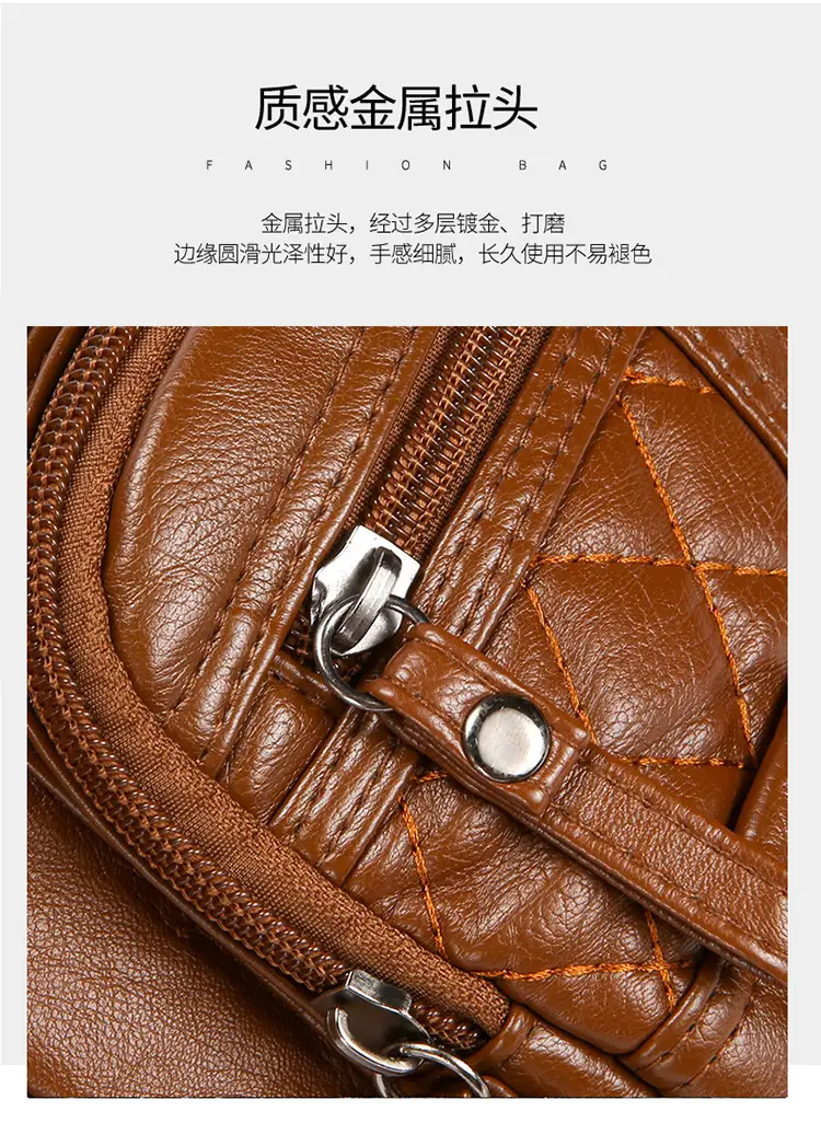 Brown Quilted Shoulder Crossbody Bag Large Capacity — feature 11