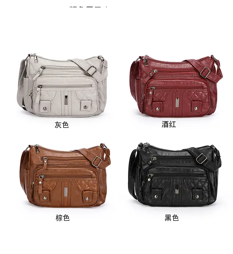 Brown Quilted Shoulder Crossbody Bag Large Capacity — feature 12