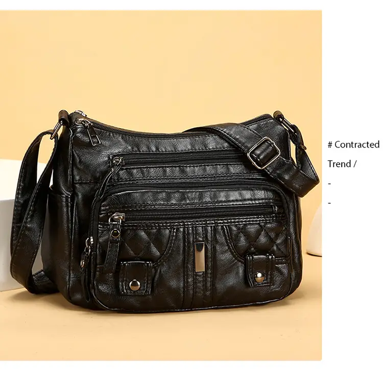 Brown Quilted Shoulder Crossbody Bag Large Capacity — feature 21