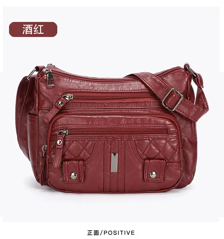 Brown Quilted Shoulder Crossbody Bag Large Capacity — feature 24