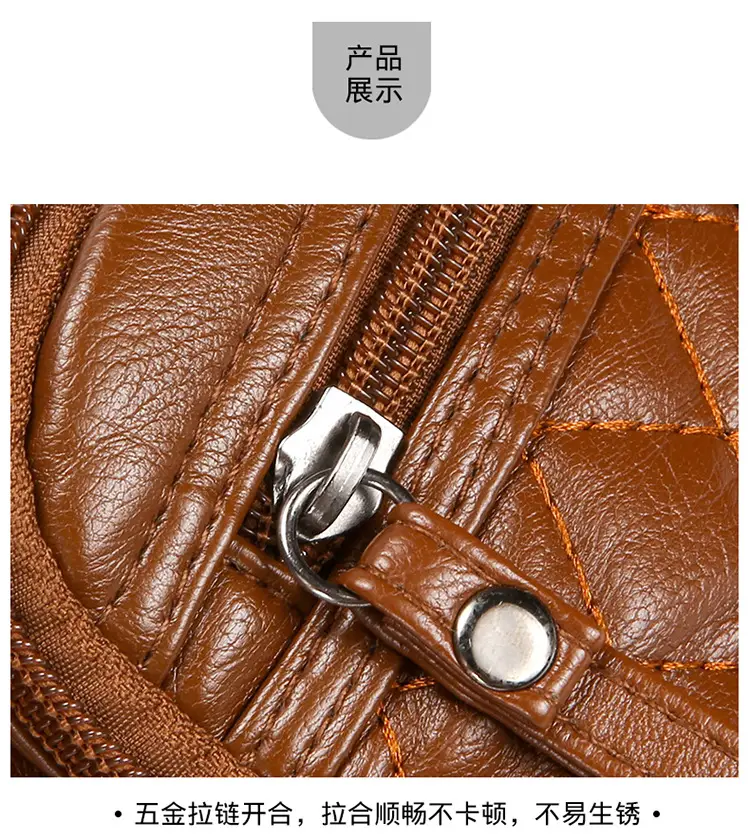 Brown Quilted Shoulder Crossbody Bag Large Capacity — feature 32