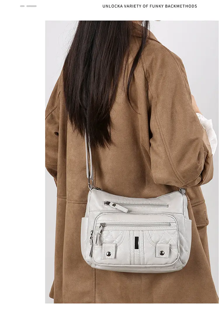Brown Quilted Shoulder Crossbody Bag Large Capacity — feature 41