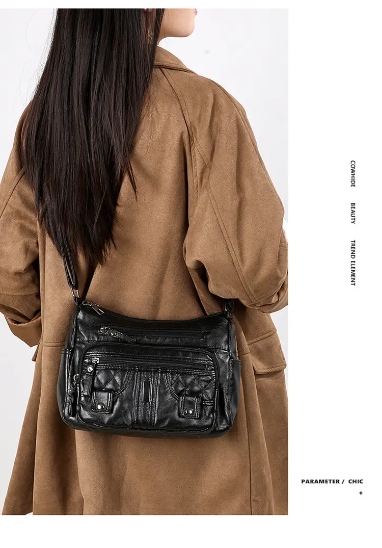 Brown Quilted Shoulder Crossbody Bag Large Capacity — feature 46
