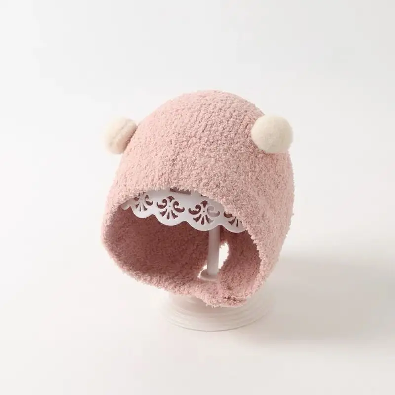 Autumn and Winter Cute Piggy Warm Plush Hats for Boys and Girls, Outdoor Windproof Hats, Baby Ear Protection Hats, Baby Hats
