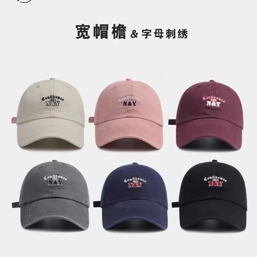 Women Retro Letter Embroidered Baseball Cap Red - Image 10