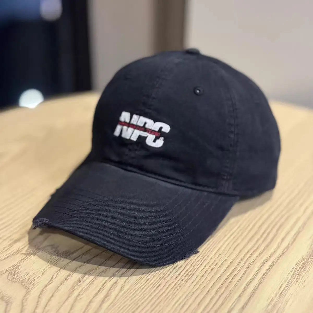Women Letter Distressed Baseball Cap Blue Duckbill — feature 13