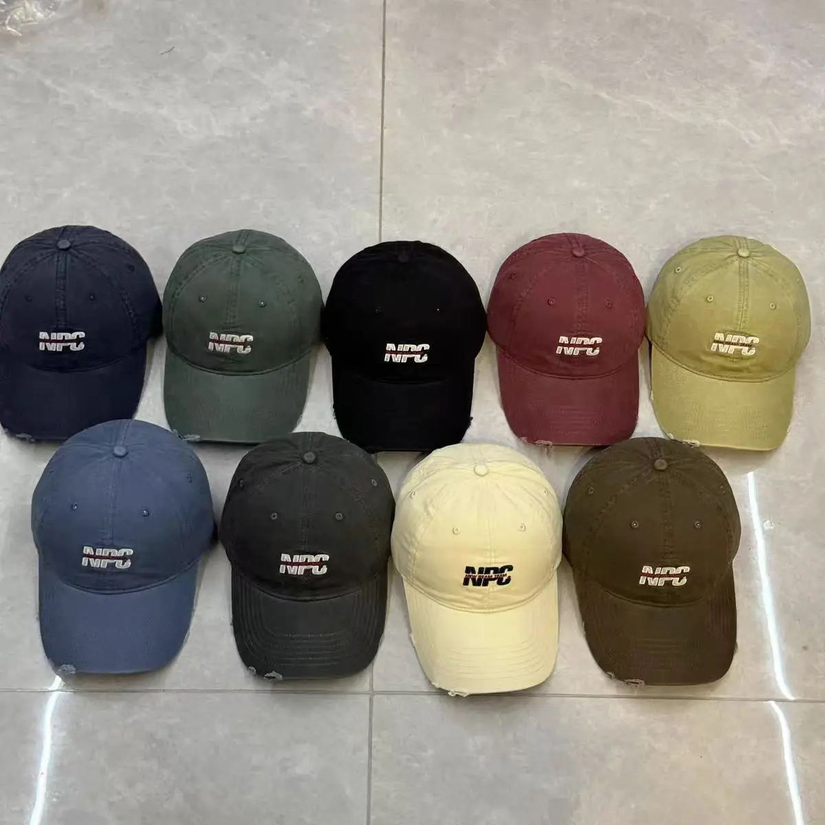 Women Letter Distressed Baseball Cap Blue Duckbill — feature 2