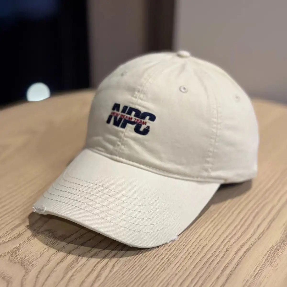 Women Letter Distressed Baseball Cap Blue Duckbill — feature 8