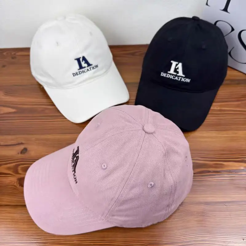 Japanese Style Letter Embroidered Baseball Cap for Men Women Beige - Image 9