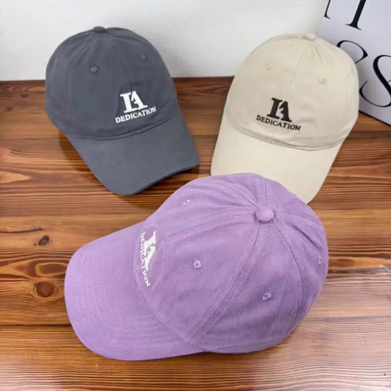 Japanese Style Letter Embroidered Baseball Cap for Men Women Beige — feature 5