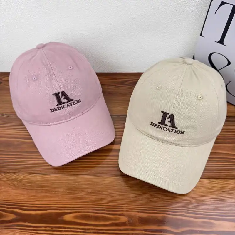 Japanese Style Letter Embroidered Baseball Cap for Men Women Beige — feature 6