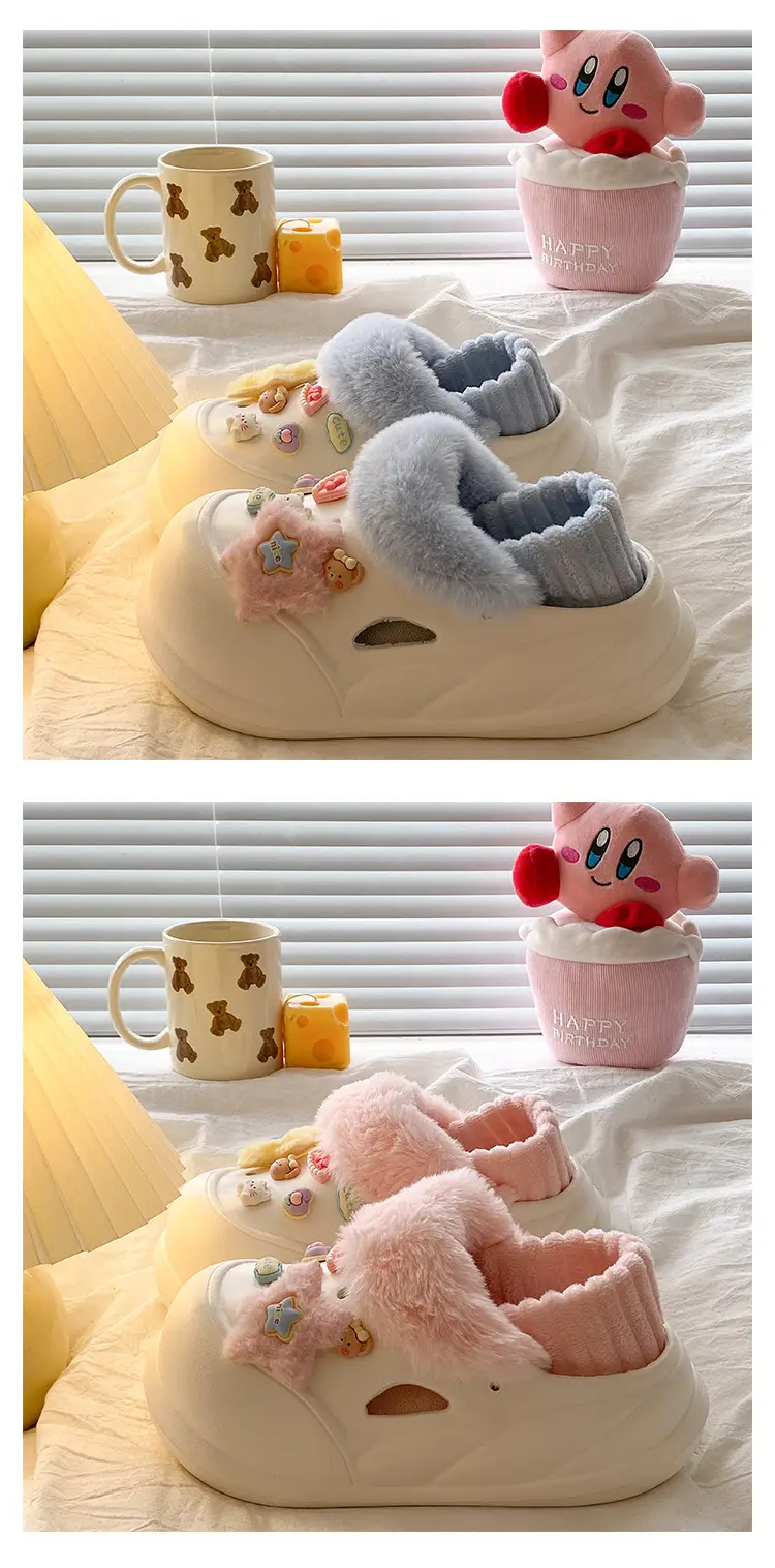 Cute Fluffy Slippers for Women Winter Warm Cotton — feature 14