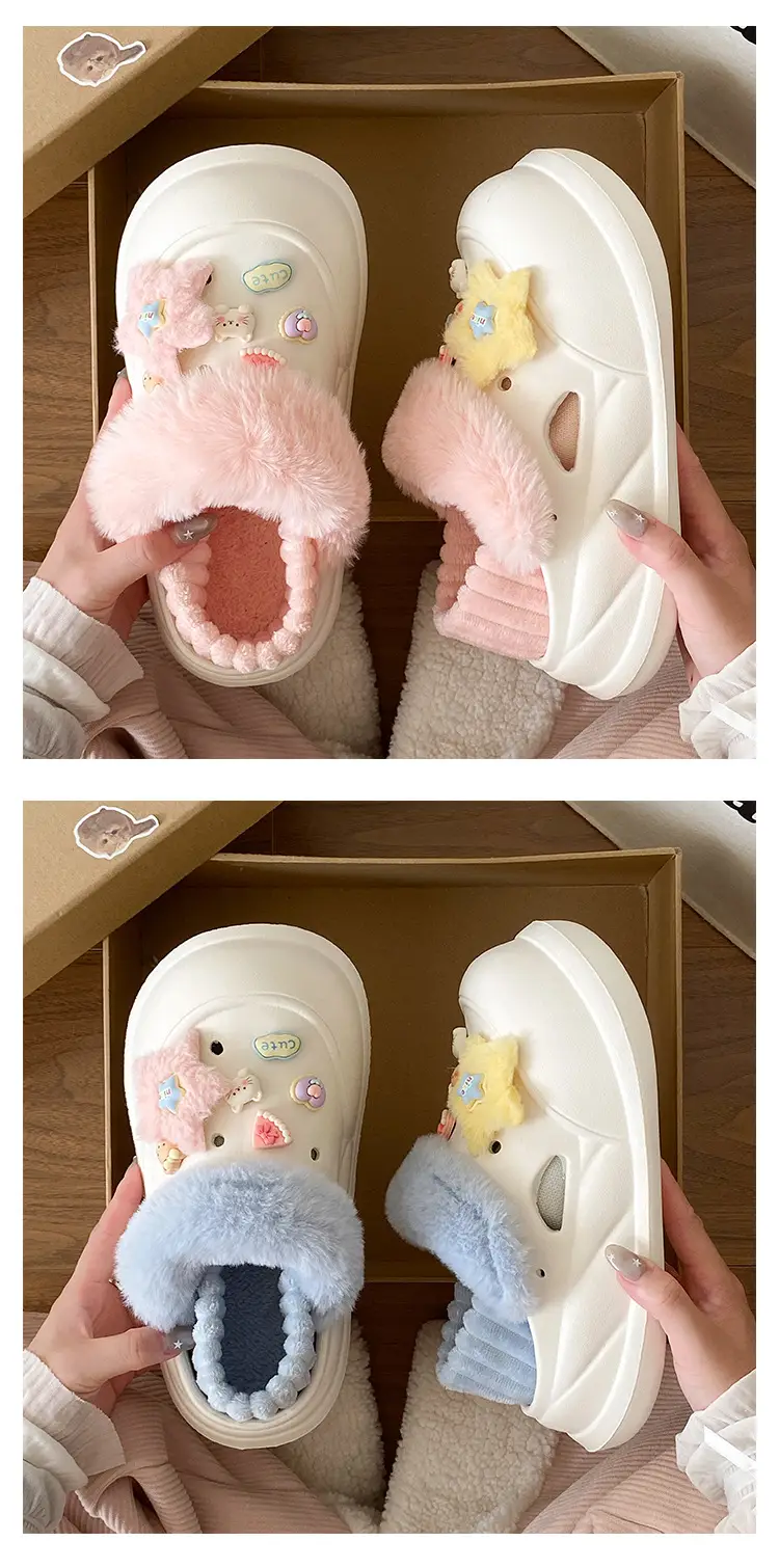 Cute Fluffy Slippers for Women Winter Warm Cotton — feature 16