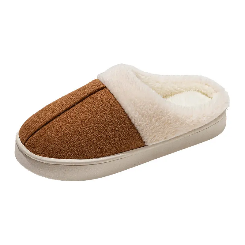 Women's Home Cotton Slippers for Autumn and Winter, Plush Cotton Shoes for Women, Men's Closed-Toe Slippers, Maternity Shoes, Women's Warm Shoes