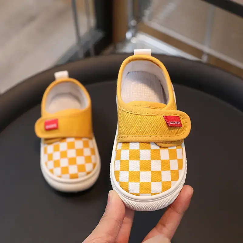 Children's Checkered Canvas Slip-On Shoes for Kids