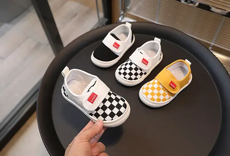 Children's Checkered Canvas Slip-On Shoes for Kids — feature 2
