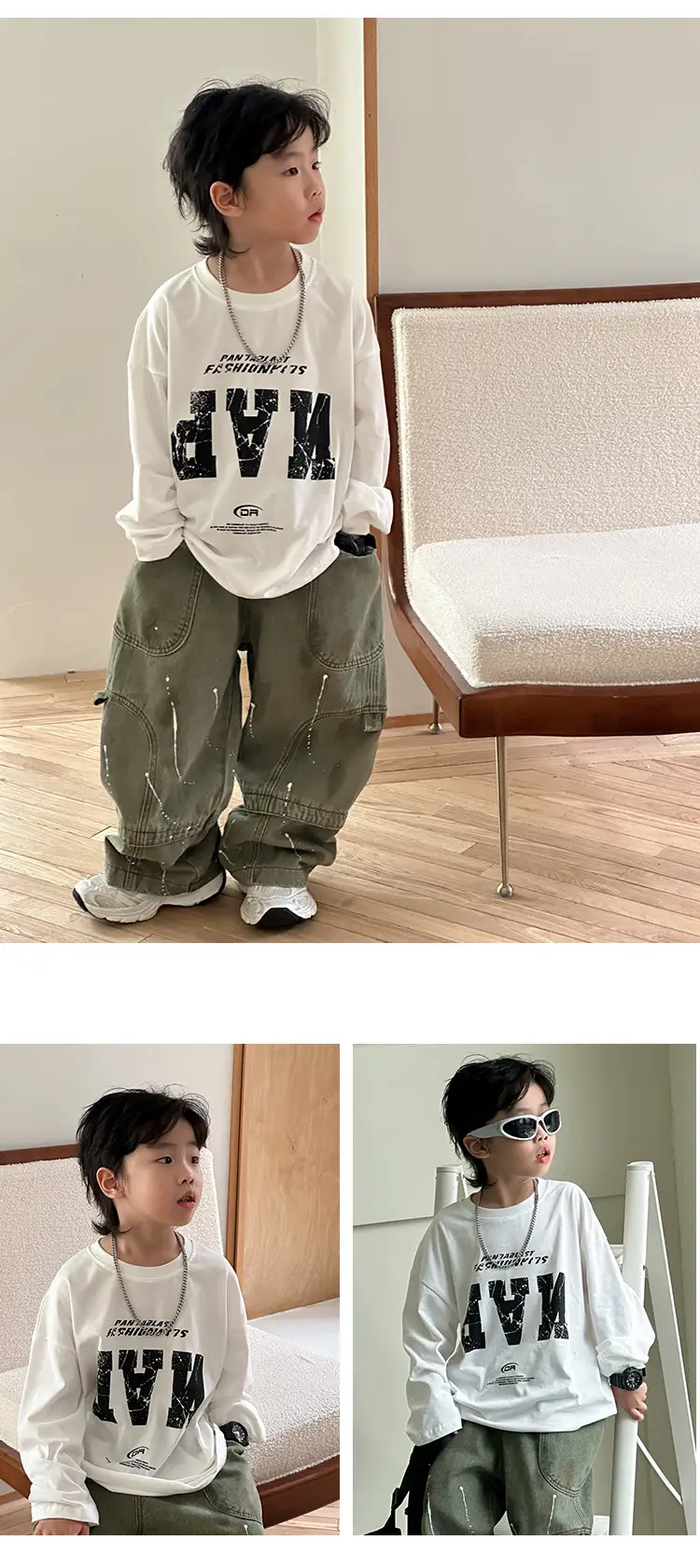 Children's Plaid Hooded T-Shirt Set for Boys 2026 — feature 12