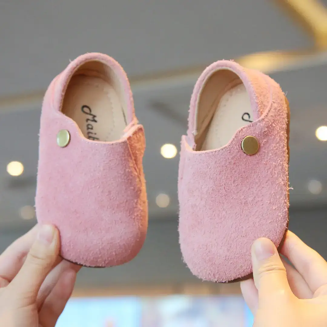 Baby Birkenstock Shoes Spring and Autum Leather Shoes Girls Baby Soft Sole Toddler Shoes Boys Beanie Shoes 1 to 3 Years Old Children's Shoes