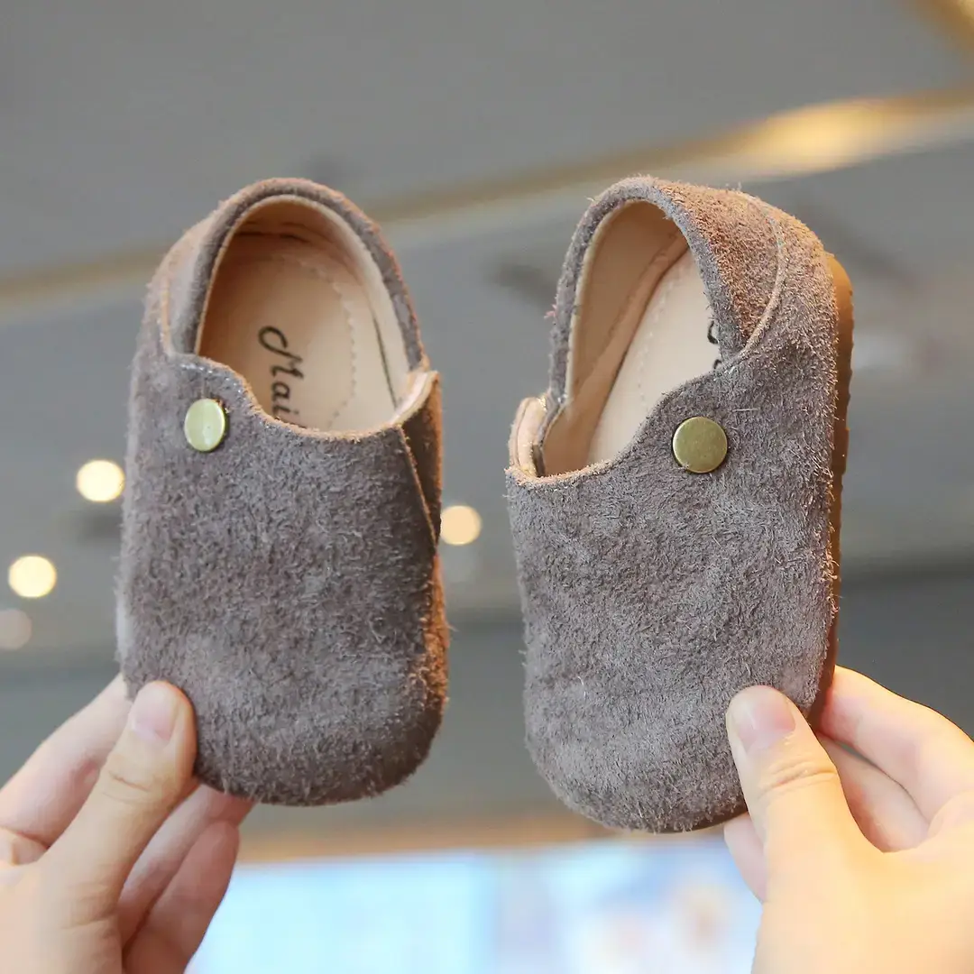 Baby Birkenstock Shoes Spring and Autum Leather Shoes Girls Baby Soft Sole Toddler Shoes Boys Beanie Shoes 1 to 3 Years Old Children's Shoes
