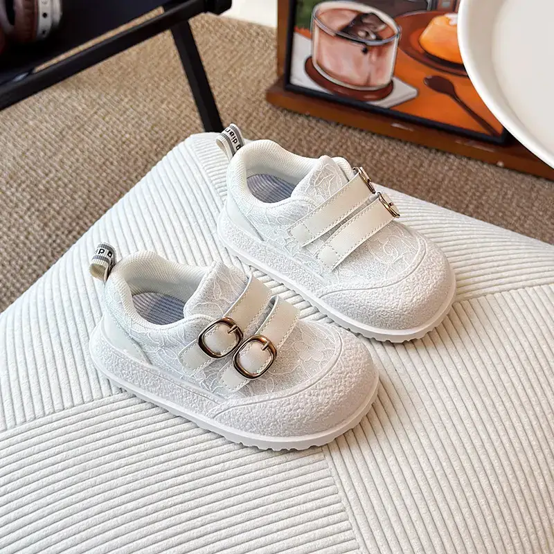Girls Lace Mesh Toddler Shoes White Anti-Slip