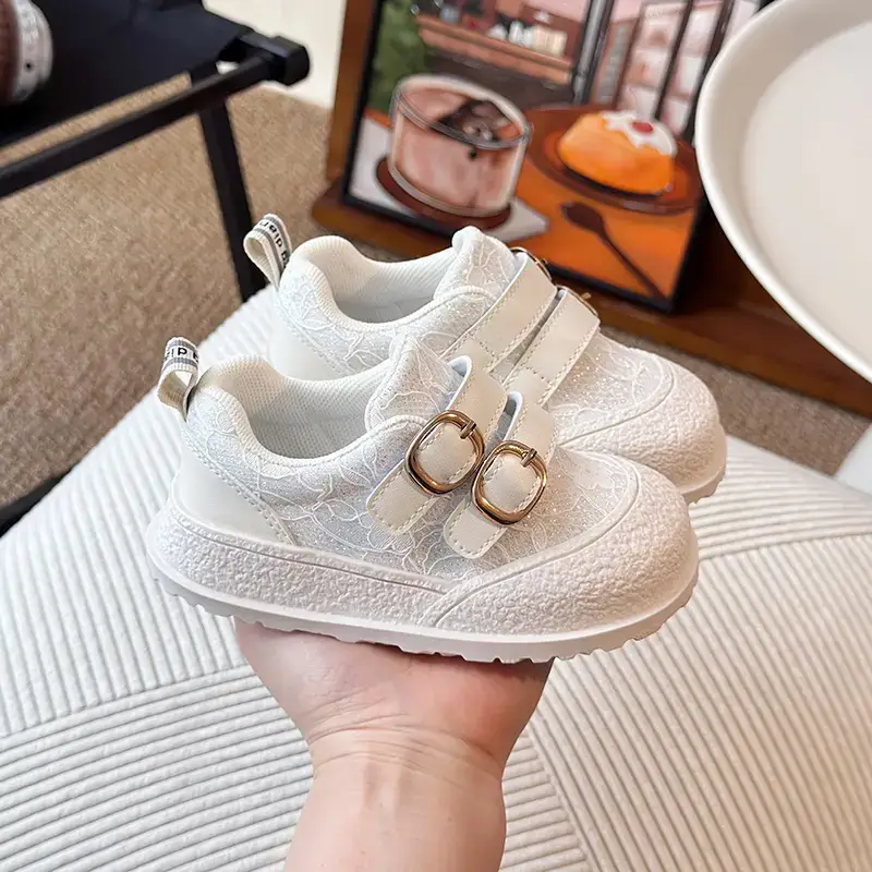 Girls Lace Mesh Toddler Shoes White Anti-Slip
