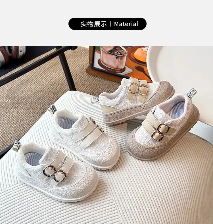 Girls Lace Mesh Toddler Shoes White Anti-Slip — feature 6
