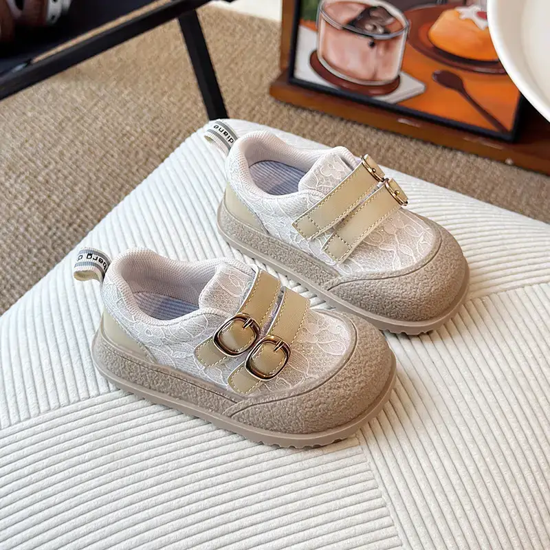 Girls Lace Mesh Toddler Shoes White Anti-Slip