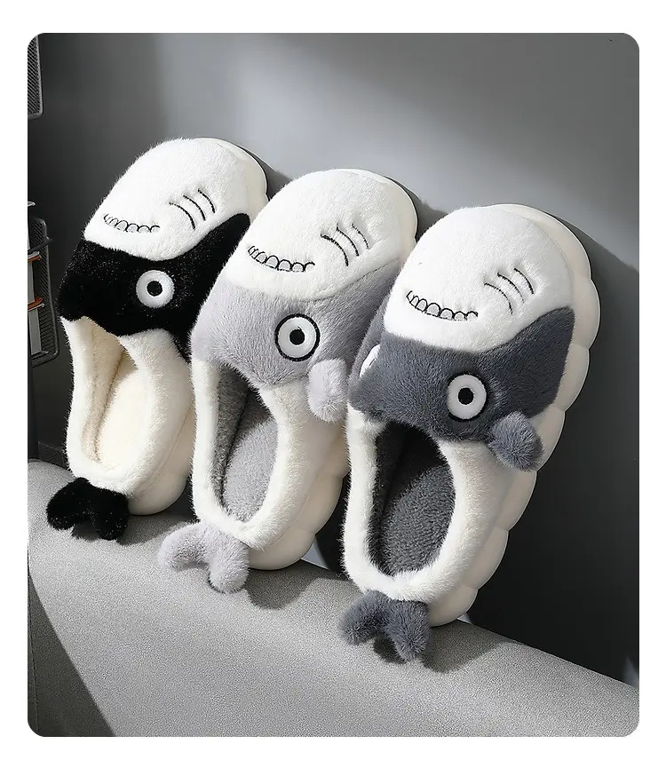 Cartoon Cute Little Fish, Cute and High-End Cotton Slippers, Plush, Warm and Thickened, High-Looking, Warm Cotton Slippers — feature 9