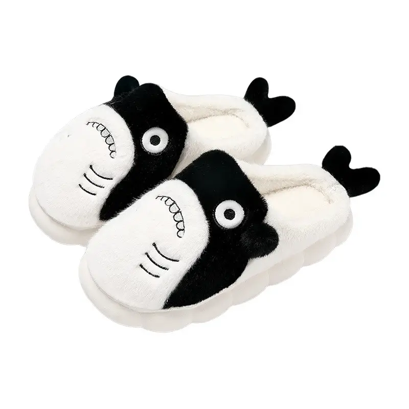 Cartoon Cute Little Fish, Cute and High-End Cotton Slippers, Plush, Warm and Thickened, High-Looking, Warm Cotton Slippers