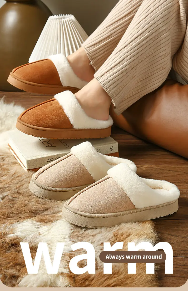 2026 New Style Home Warm Cotton Slippers for Women, Autumn and Winter Plush Indoor Slippers for Men, Thick-Soled Home Slippers for Winter — feature 1
