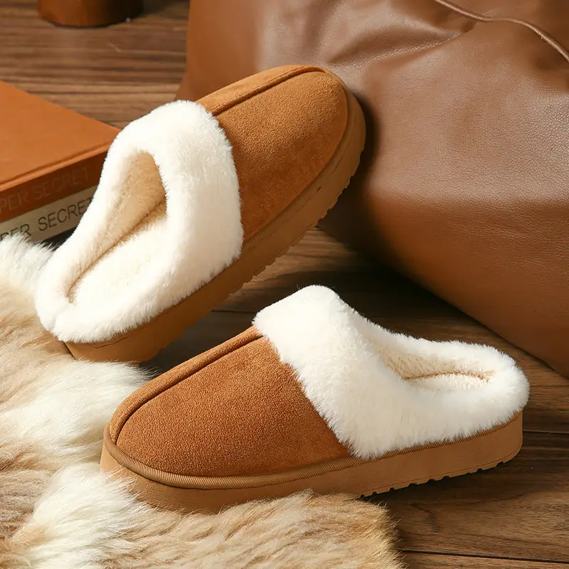 2026 New Style Home Warm Cotton Slippers for Women, Autumn and Winter Plush Indoor Slippers for Men, Thick-Soled Home Slippers for Winter - Image 2