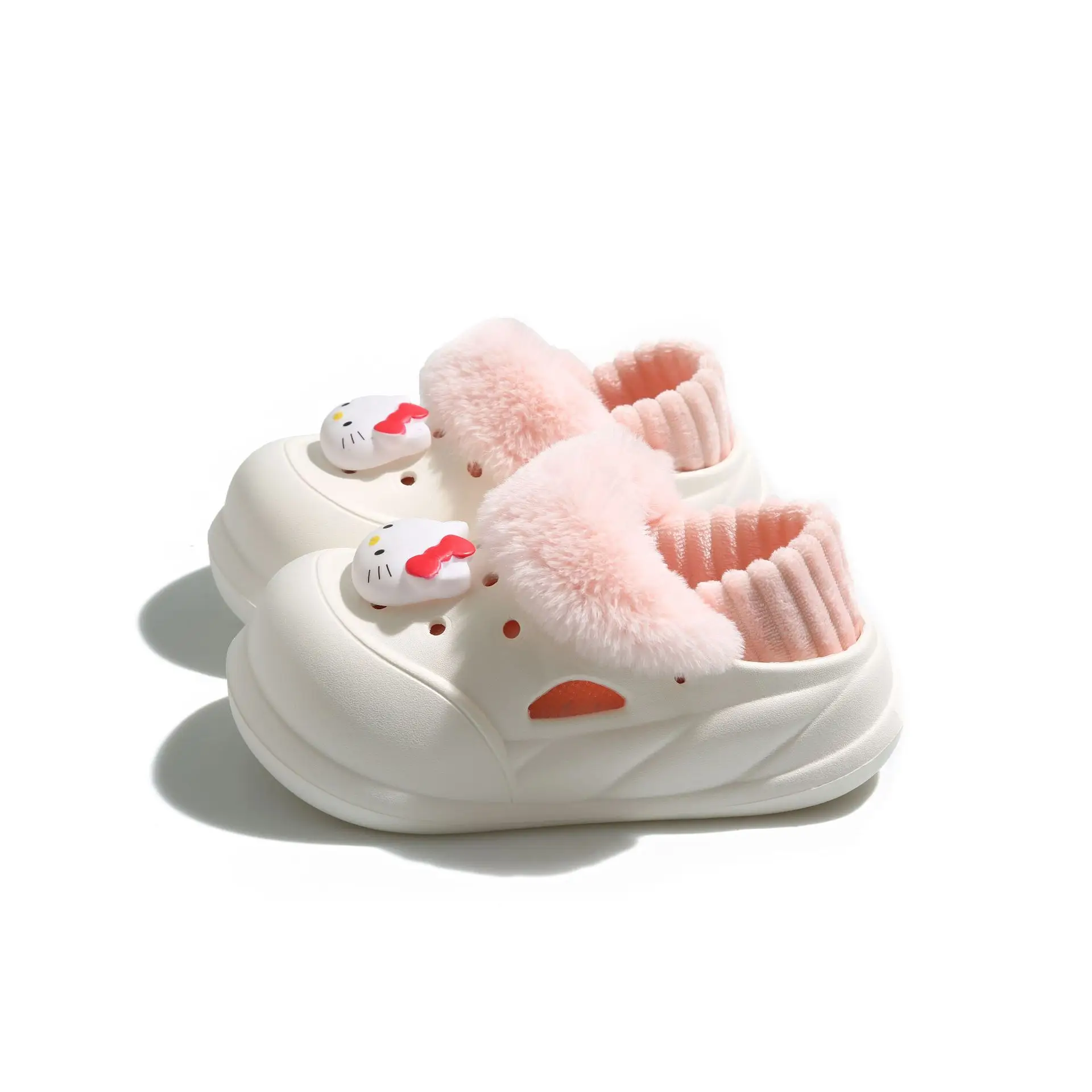 Women's Fleece Lined Winter Slippers with Hello Kitty Design - Image 9