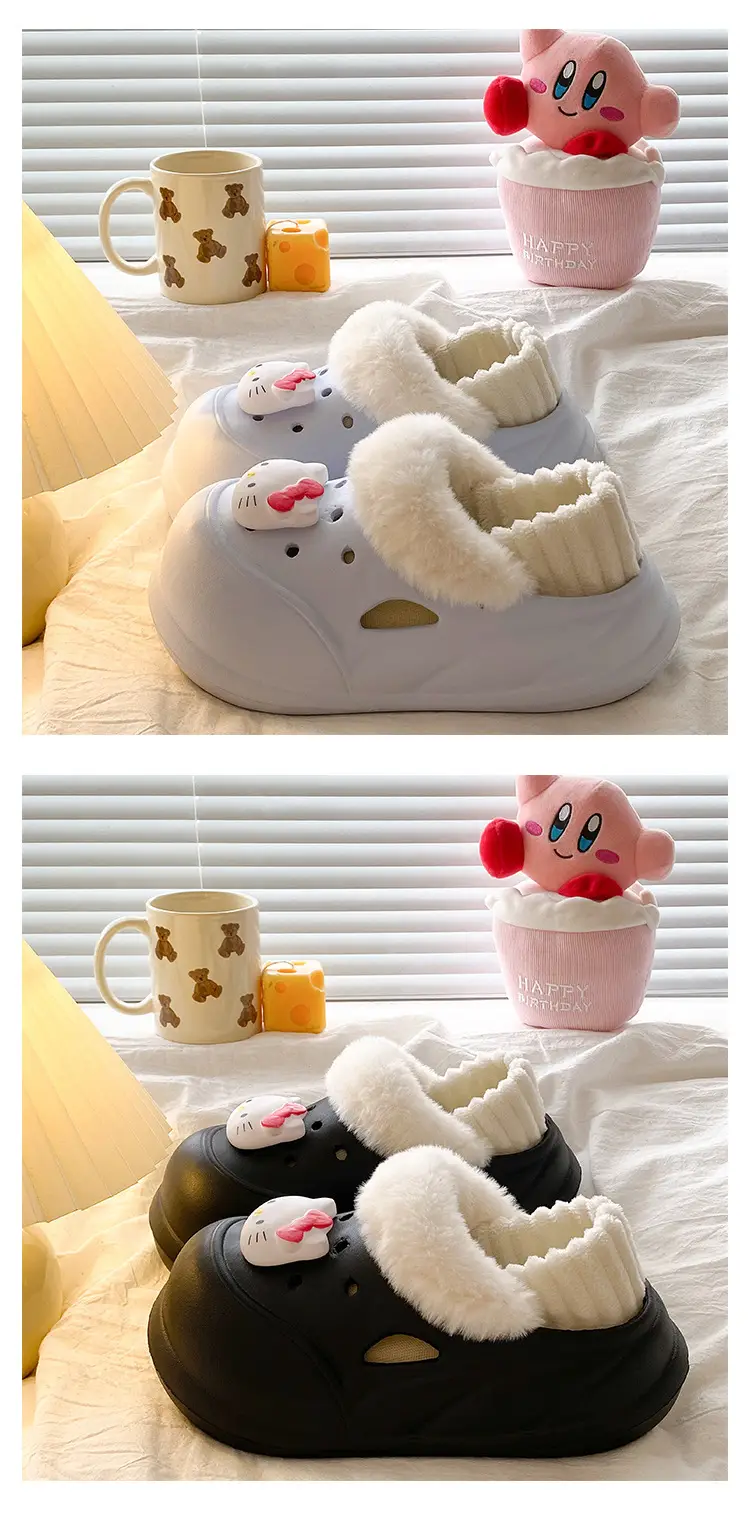 Women's Fleece Lined Winter Slippers with Hello Kitty Design — feature 12