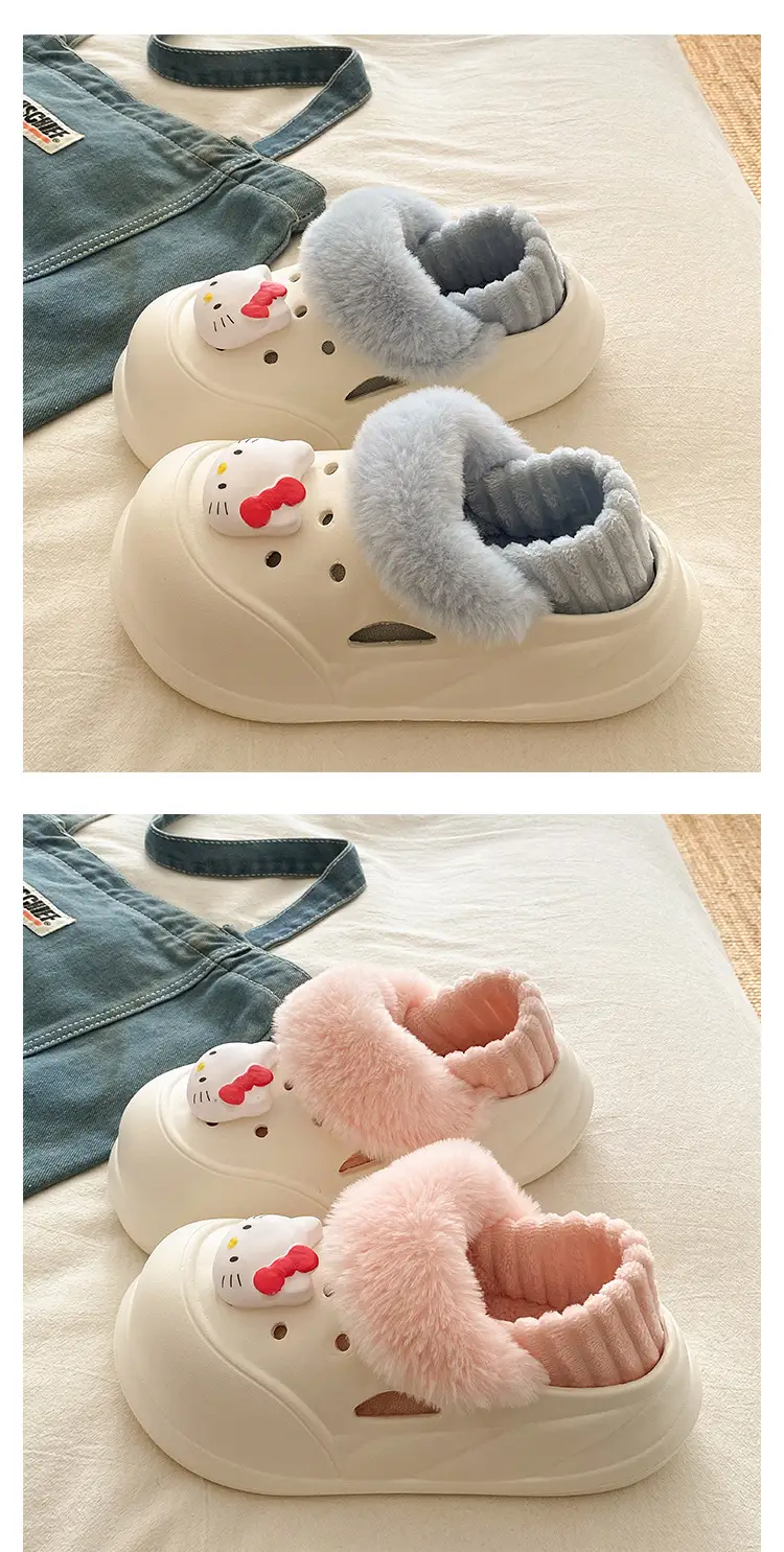 Women's Fleece Lined Winter Slippers with Hello Kitty Design — feature 16