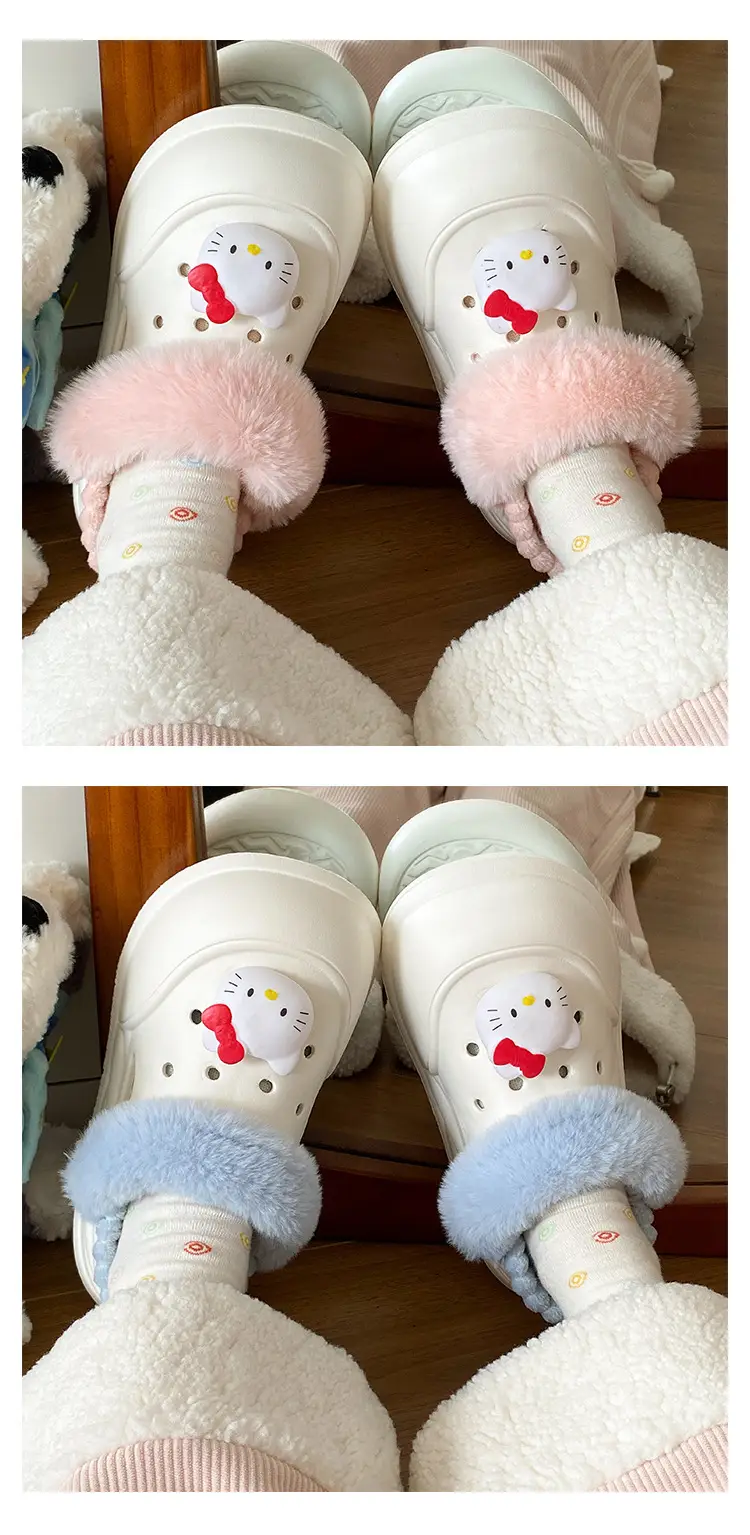 Women's Fleece Lined Winter Slippers with Hello Kitty Design — feature 18