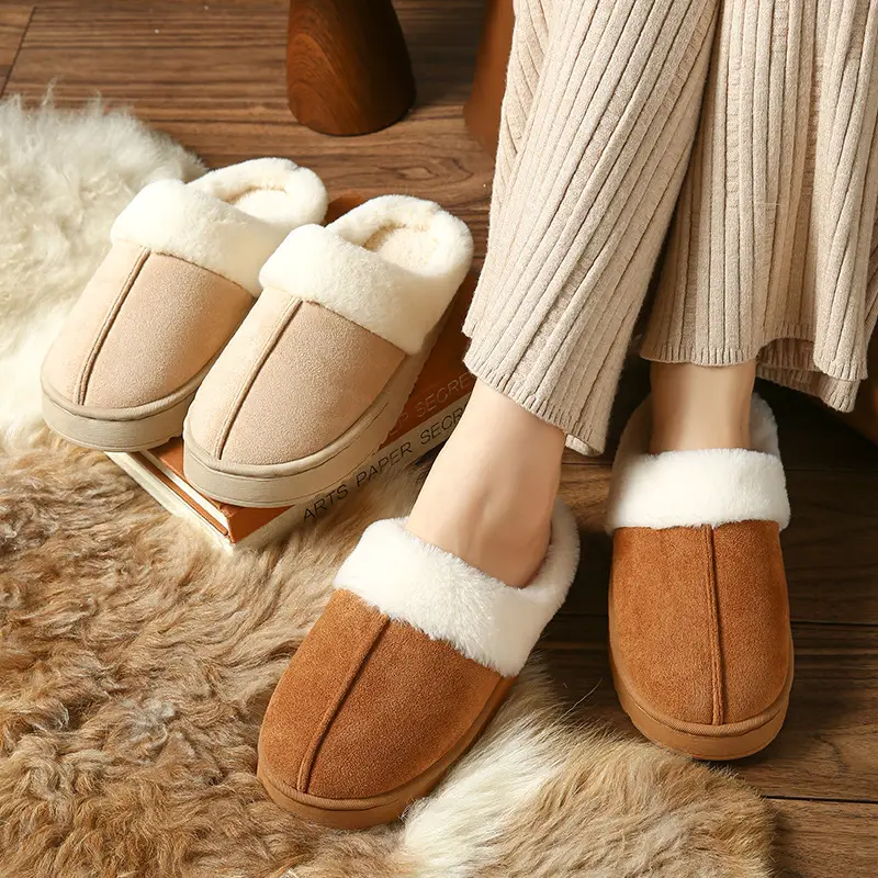 2025 New Style Home Warm Cotton Slippers for Women, Autumn and Winter Plush Indoor Slippers for Men, Thick-Soled Non-Slip Home Slippers for Winter - Image 6